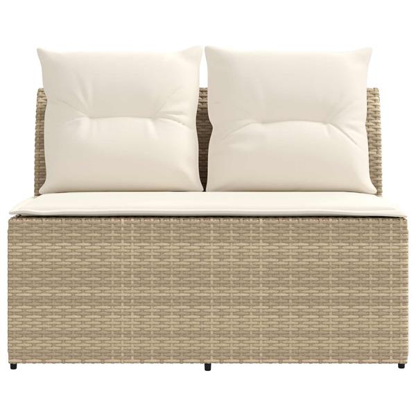 Grote foto vidaxl 2 stuk tuin middelste sofa met uitschuiftafel poly rattan tuin en terras tuinmeubelen