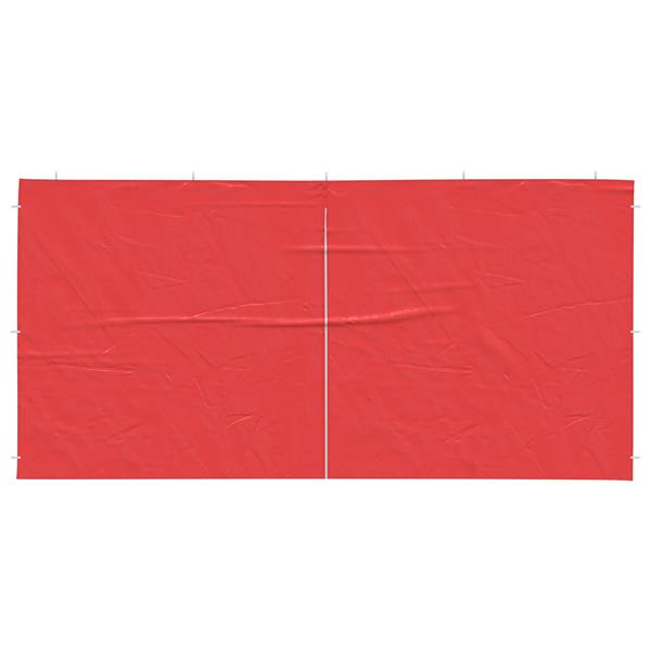 Grote foto vidaxl party tent zijwand 2 pcs rood 400 x 195 cm pe en staal tuin en terras overige tuin en terras