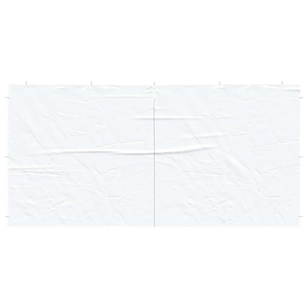 Grote foto vidaxl party tent zijwand 2 pcs wit 400 x 195 cm pe en staal tuin en terras overige tuin en terras