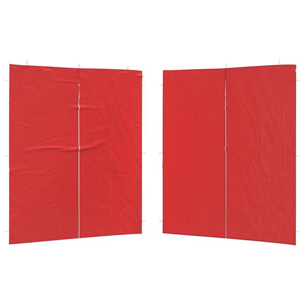 Grote foto vidaxl party tent zijwand 2 pcs rood 200 x 195 cm pe en staal tuin en terras overige tuin en terras
