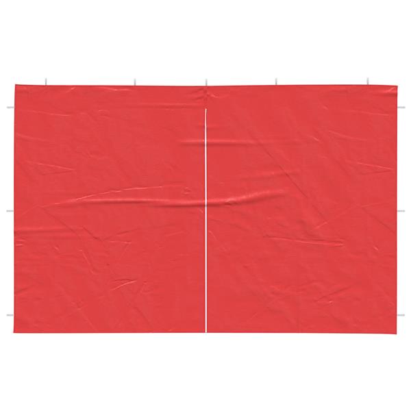 Grote foto vidaxl party tent zijwand 2 pcs rood 300 x 195 cm pe en staal tuin en terras overige tuin en terras