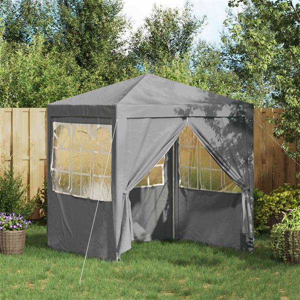 Grote foto vidaxl partytent lichtgrijs 200 x 200 x 240 cm pe en staal tuin en terras overige tuin en terras
