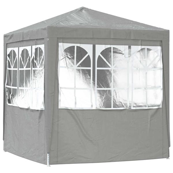 Grote foto vidaxl partytent lichtgrijs 200 x 200 x 240 cm pe en staal tuin en terras overige tuin en terras