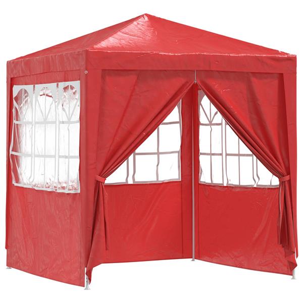 Grote foto vidaxl partytent rood 200 x 200 x 240 cm pe en staal tuin en terras overige tuin en terras