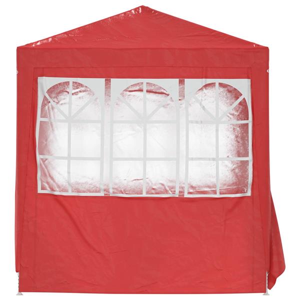 Grote foto vidaxl partytent rood 200 x 200 x 240 cm pe en staal tuin en terras overige tuin en terras