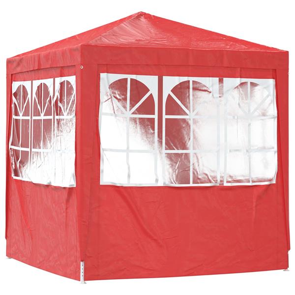 Grote foto vidaxl partytent rood 200 x 200 x 240 cm pe en staal tuin en terras overige tuin en terras