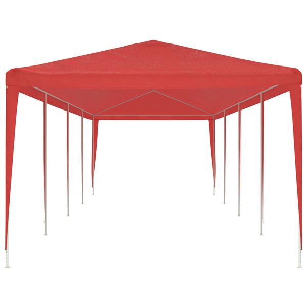 Grote foto vidaxl partytent rood 1200 x 300 x 255 cm pe en staal tuin en terras overige tuin en terras