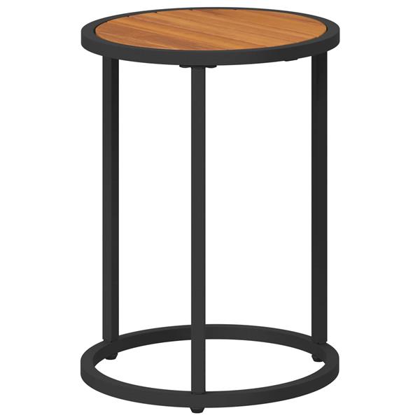 Grote foto vidaxl salontafelset 2 delig naturel en zwart massief acaciahout huis en inrichting eettafels