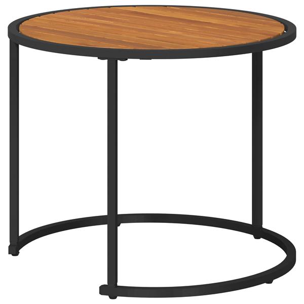 Grote foto vidaxl salontafelset 2 delig naturel en zwart massief acaciahout huis en inrichting eettafels