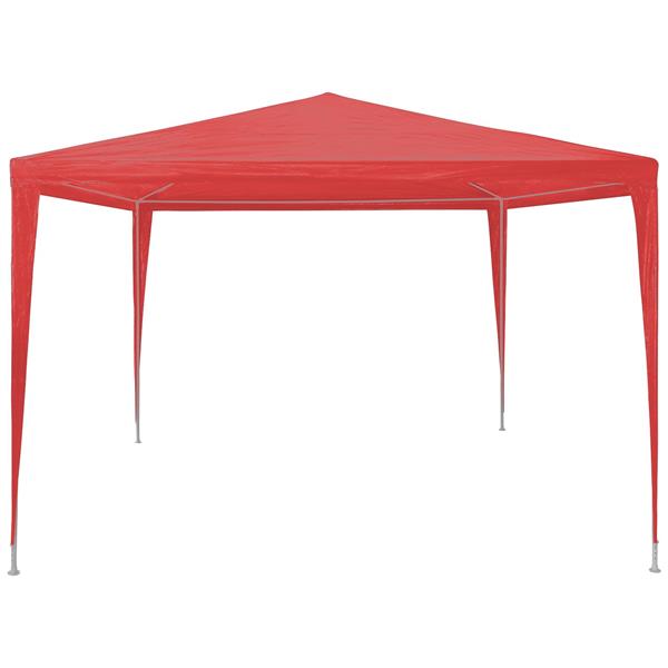 Grote foto vidaxl partytent rood 300 x 300 x 255 cm pe en staal tuin en terras overige tuin en terras