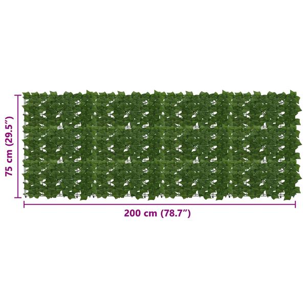 Grote foto vidaxl balkonscherm met bladeren groen 200 x 75 cm tuin en terras overige tuin en terras