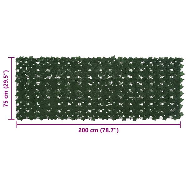 Grote foto vidaxl balkonscherm met bladeren donkergroen 200 x 75 cm tuin en terras overige tuin en terras