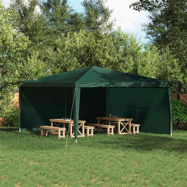 Grote foto vidaxl party tent zijwand 2 pcs groen 400 x 195 cm pe en staal tuin en terras overige tuin en terras