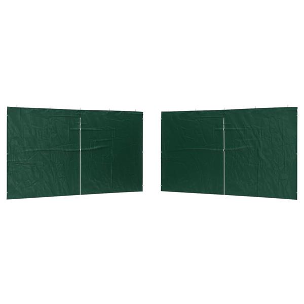 Grote foto vidaxl party tent zijwand 2 pcs groen 400 x 195 cm pe en staal tuin en terras overige tuin en terras