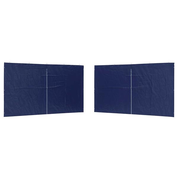 Grote foto vidaxl party tent zijwand 2 pcs blauw 400 x 195 cm pe en staal tuin en terras overige tuin en terras