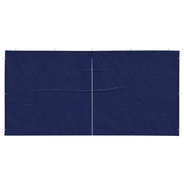 Grote foto vidaxl party tent zijwand 2 pcs blauw 400 x 195 cm pe en staal tuin en terras overige tuin en terras