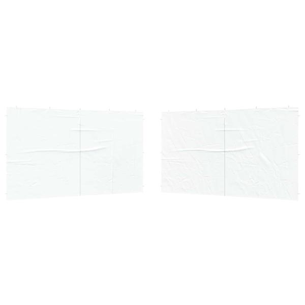 Grote foto vidaxl party tent zijwand 2 pcs wit 400 x 195 cm pe en staal tuin en terras overige tuin en terras