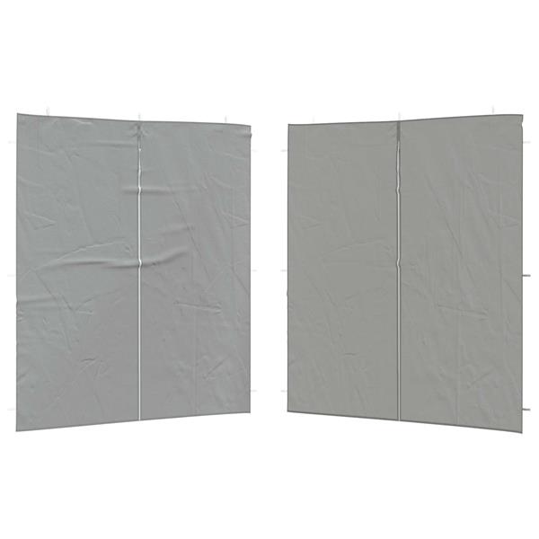 Grote foto vidaxl party tent zijwand 2 pcs lichtgrijs 200 x 195 cm pe en staal tuin en terras overige tuin en terras