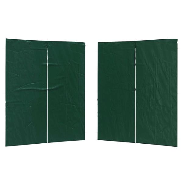 Grote foto vidaxl party tent zijwand 2 pcs groen 200 x 195 cm pe en staal tuin en terras overige tuin en terras