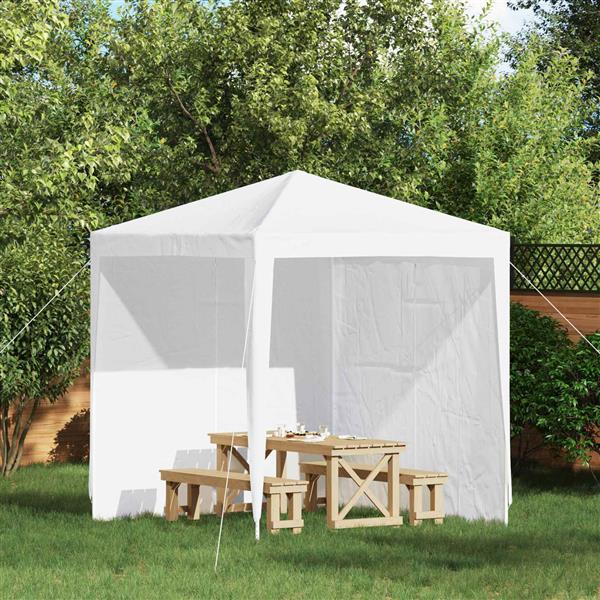 Grote foto vidaxl party tent zijwand 2 pcs wit 200 x 195 cm pe en staal tuin en terras overige tuin en terras