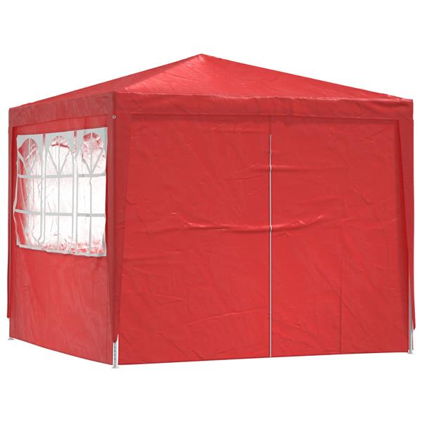 Grote foto vidaxl partytent rood 250 x 250 x 240 cm pe en staal tuin en terras overige tuin en terras