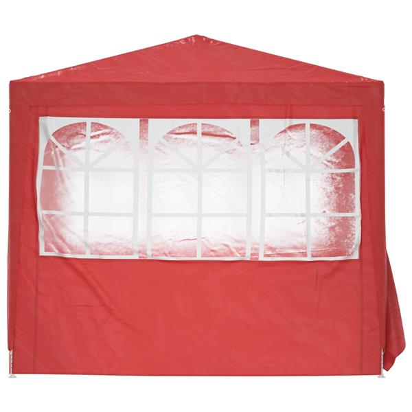 Grote foto vidaxl partytent rood 250 x 250 x 240 cm pe en staal tuin en terras overige tuin en terras