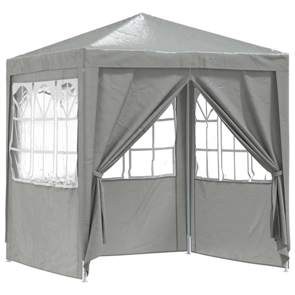 Grote foto vidaxl partytent lichtgrijs 200 x 200 x 240 cm pe en staal tuin en terras overige tuin en terras