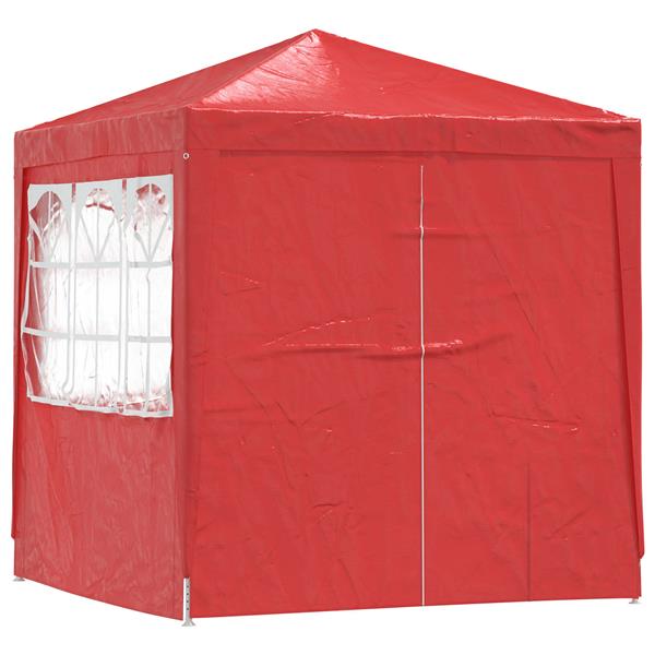 Grote foto vidaxl partytent rood 200 x 200 x 240 cm pe en staal tuin en terras overige tuin en terras