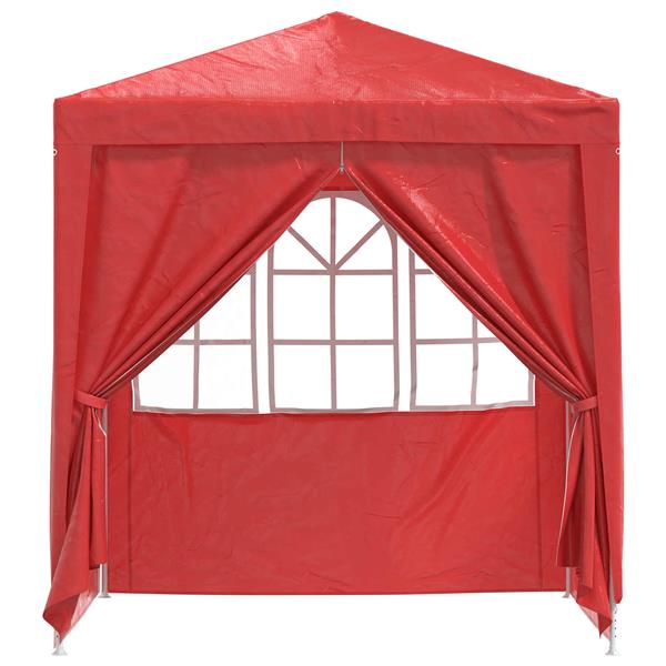 Grote foto vidaxl partytent rood 200 x 200 x 240 cm pe en staal tuin en terras overige tuin en terras