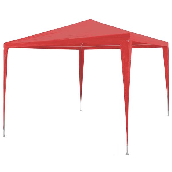 Grote foto vidaxl partytent rood 300 x 300 x 255 cm pe en staal tuin en terras overige tuin en terras
