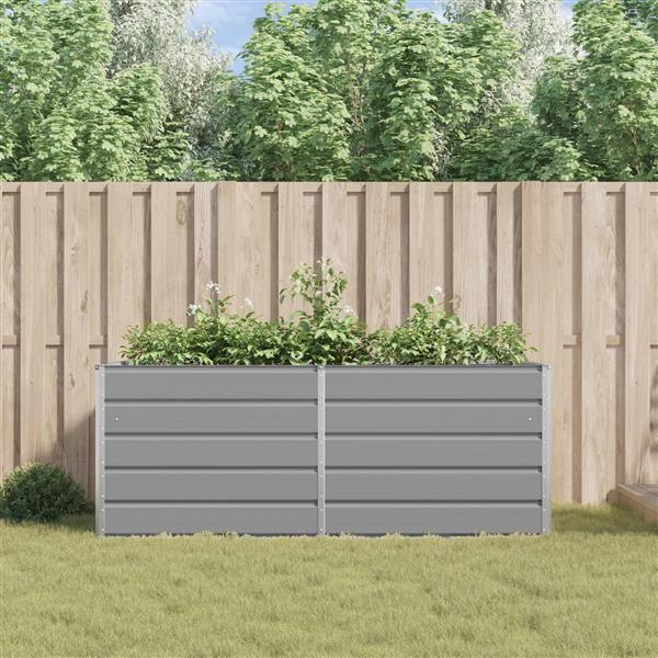 Grote foto vidaxl plantenbak lichtgrijs 195 x 100 x 75 cm gegalvaniseerd staal tuin en terras overige tuin en terras