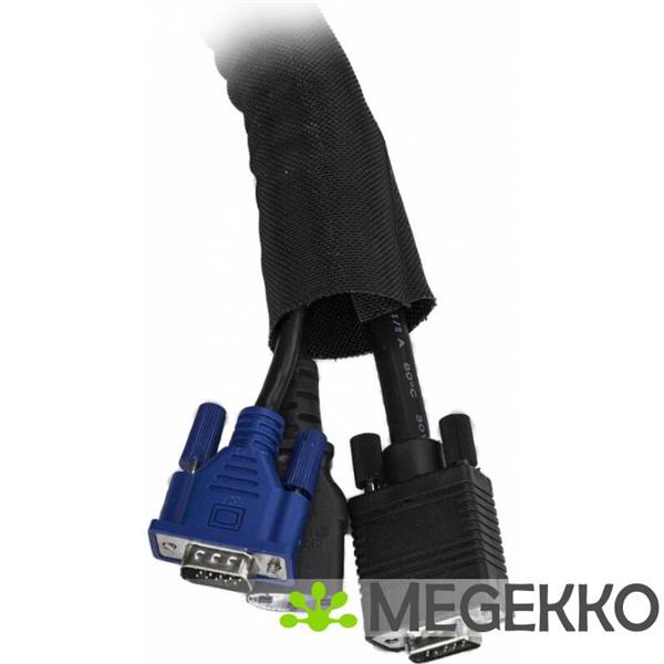 Grote foto startech.com wkstncm cable sleeve zwart 1stuk s kabelbeheersysteem computers en software overige computers en software