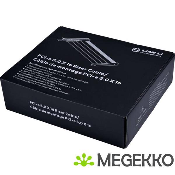 Grote foto lian li pcie 5.0 x16 riser cable 200mm black computers en software netwerkkaarten routers en switches