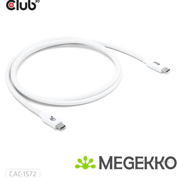 Grote foto club3d usb 80gbps certified 240w 8k240hz type c 1.2m 3.94ft white cable computers en software overige computers en software