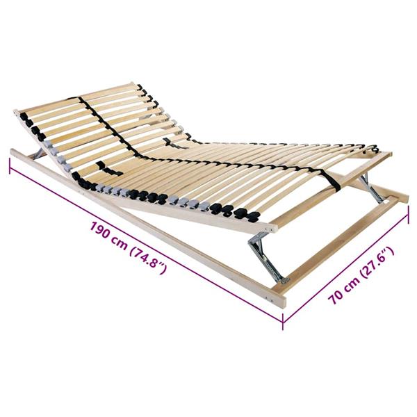 Grote foto vidaxl lattenbodem bruin 70 x 190 cm massief beukenhout antiek en kunst stoelen en banken