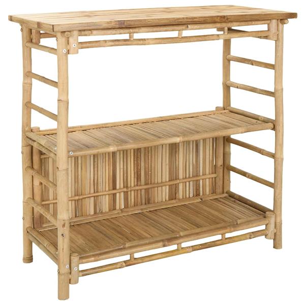 Grote foto vidaxl buiten bartafel met opslag naturel 110 x 50 x 105 cm bamboe tuin en terras tuinmeubelen