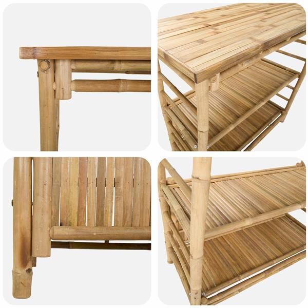 Grote foto vidaxl buiten bartafel met opslag naturel 110 x 50 x 105 cm bamboe tuin en terras tuinmeubelen