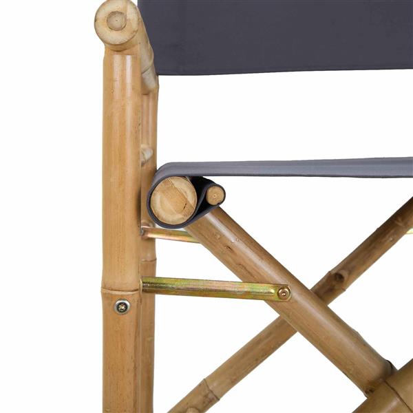 Grote foto vidaxl vouwbare regisseursstoel 2 pcs naturel 58 x 48 x 115 cm bamboe tuin en terras tuinmeubelen