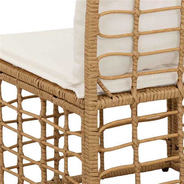 Grote foto vidaxl 4 zits tuin sofa armloos met kussen 4 pcs naturel poly rattan tuin en terras tuinmeubelen