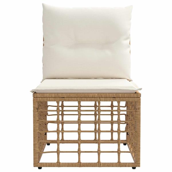 Grote foto vidaxl modulaire outdoor armloze sofa eenheid naturel 62 x 55 x 70 cm tuin en terras tuinmeubelen