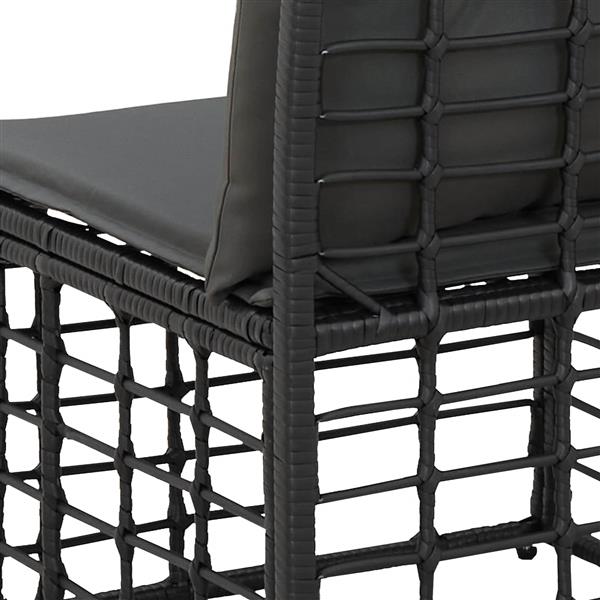 Grote foto vidaxl 4 zits tuin sofa armloos met kussen 4 pcs zwart poly rattan tuin en terras tuinmeubelen