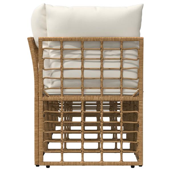 Grote foto vidaxl 4 zits tuin sofa met linker arm 4 pcs naturel poly rattan tuin en terras tuinmeubelen