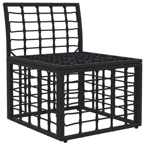 Grote foto vidaxl modulaire outdoor armloze sofa eenheid zwart 62 x 55 x 70 cm tuin en terras tuinmeubelen