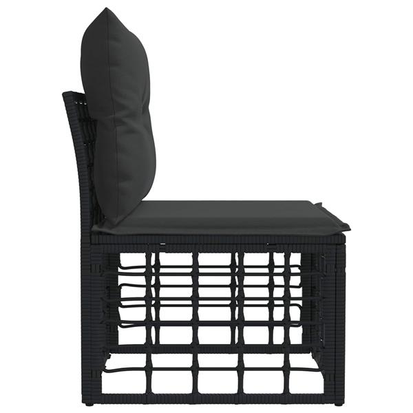 Grote foto vidaxl modulaire outdoor armloze sofa eenheid zwart 62 x 55 x 70 cm tuin en terras tuinmeubelen