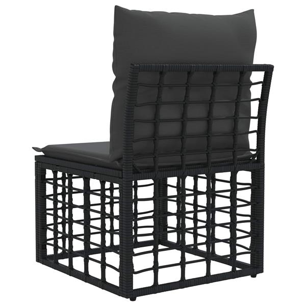 Grote foto vidaxl modulaire outdoor armloze sofa eenheid zwart 62 x 55 x 70 cm tuin en terras tuinmeubelen