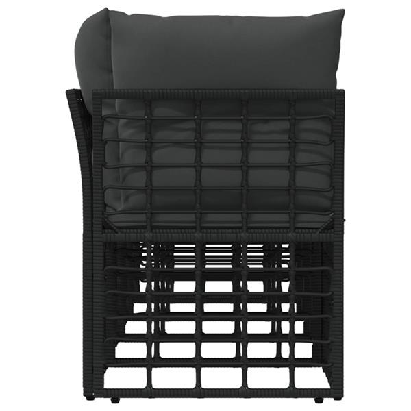 Grote foto vidaxl 4 zits tuin sofa met linker arm 4 pcs zwart poly rattan tuin en terras tuinmeubelen