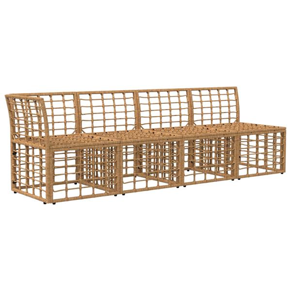 Grote foto vidaxl 4 zits tuin sofa met linker arm 4 pcs naturel poly rattan tuin en terras tuinmeubelen