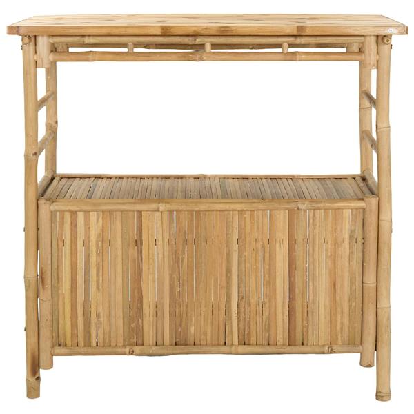 Grote foto vidaxl buiten bartafel met opslag naturel 110 x 50 x 105 cm bamboe tuin en terras tuinmeubelen