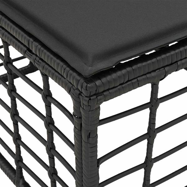 Grote foto vidaxl 4 zits tuin sofa armloos met kussen 4 pcs zwart poly rattan tuin en terras tuinmeubelen