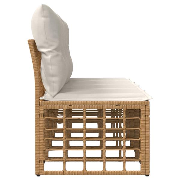 Grote foto vidaxl 4 zits tuin sofa armloos met kussen 4 pcs naturel poly rattan tuin en terras tuinmeubelen